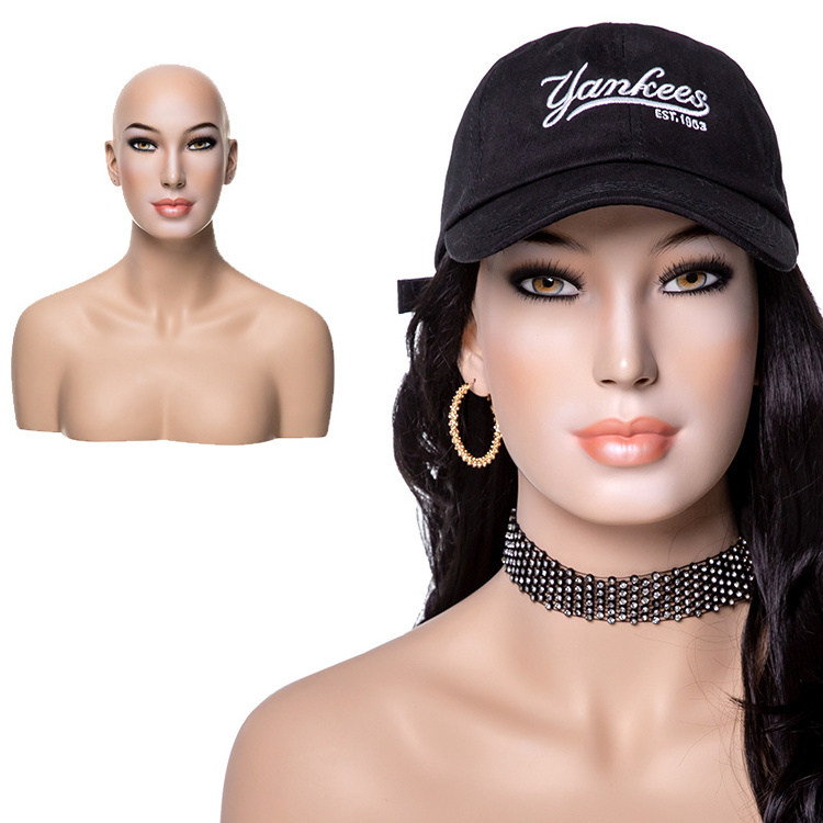 Christina-B Fashion Wigs Display Heads Stand Realistic Face Heads Mannequin Female Head