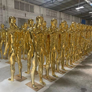 Beautiful Full Body Golden Chrome Mannequins Dummy Colorful Female Gold Mannequin