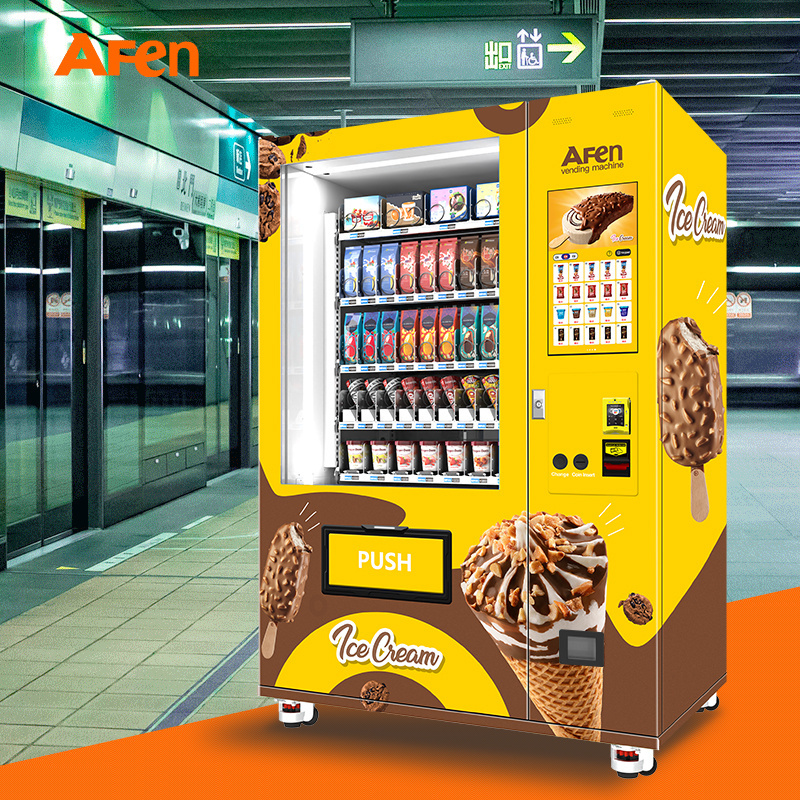 AFEN Adjustable Temperature Ice Cream Frozen Meat Yogurt Food Frozen Vending Machine