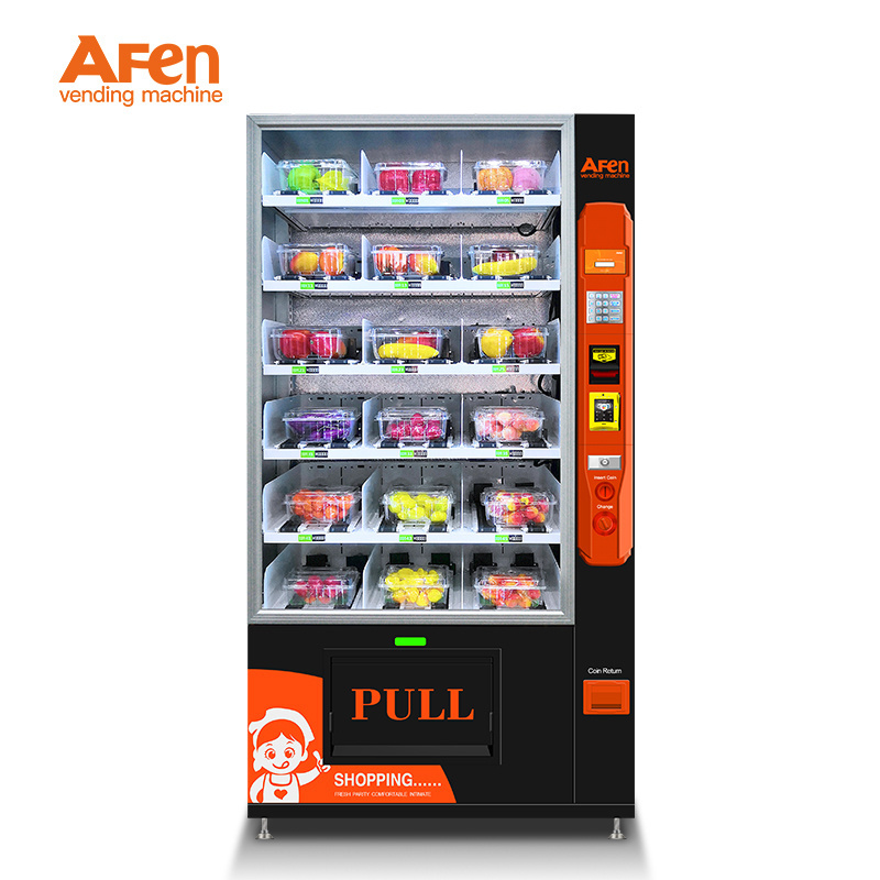 AFEN national automated salad vending machine peanut butter sushi vending machine with refrigerated system