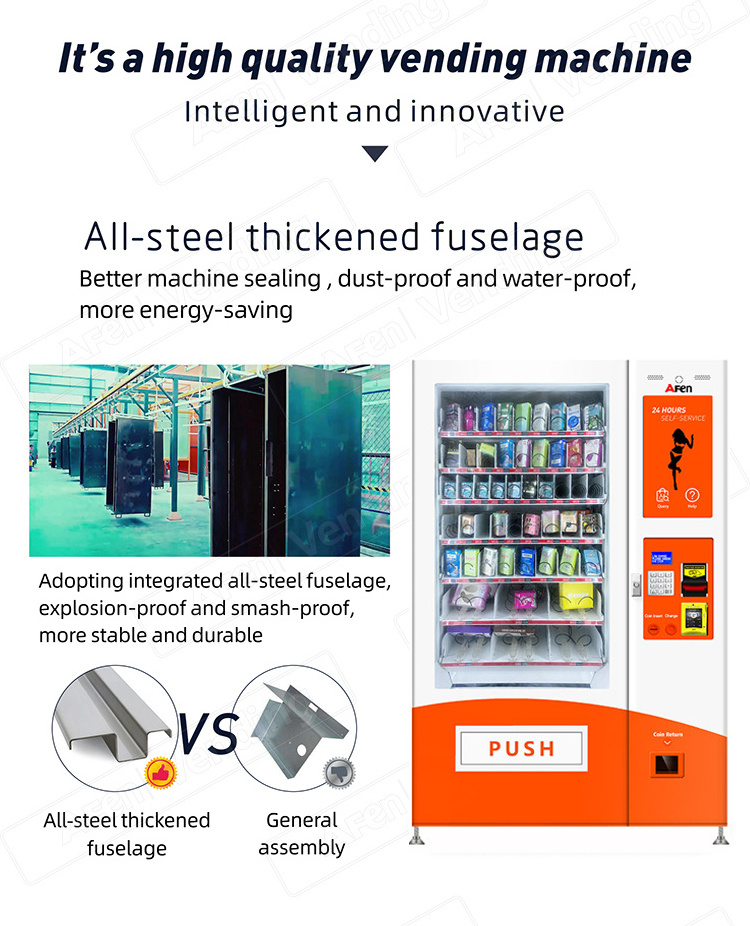 AFEN Multi Spirals Or Single Vending Machine With Many Selection Outdoor Configurable Under A Shed