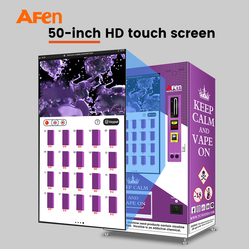 Afen New Multi Language Beer Alcohol Wine Vending Machine Large Touch Screen Age Recognition vending Machine With Elevator