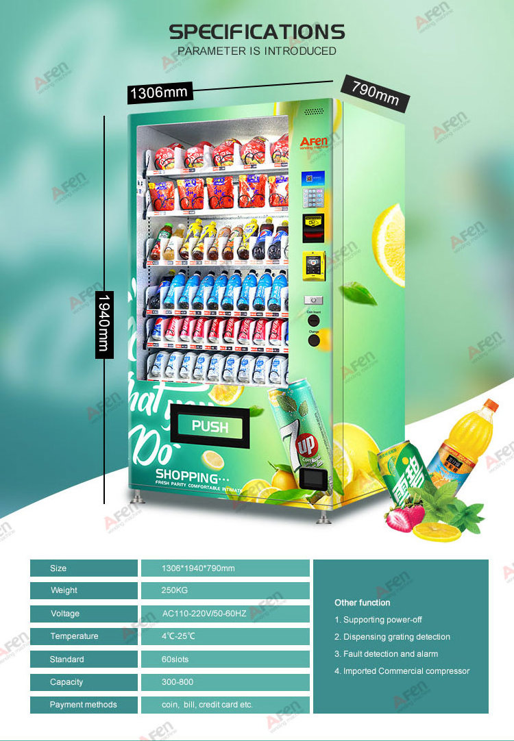 Afen China Vending Machine Manufacturer Cheap Custom Touch Screen Vending Machine For Foods And Drinks