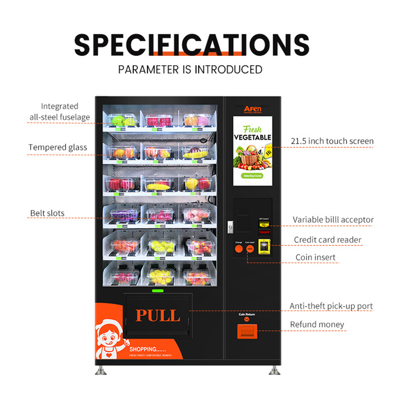 AFEN Upgraded Elevator Glass Bottle Vending Machine With Lift System