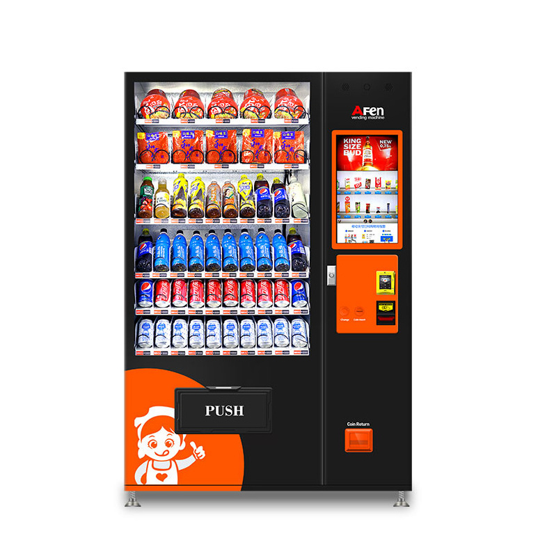 AFEN Lcd Advertising Screen Drinks Bottled Lemon Smoothie Vending Machine For Foods