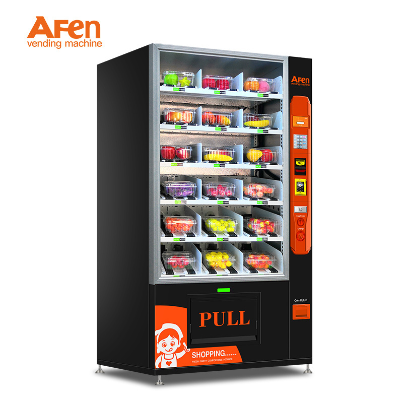 AFEN national automated salad vending machine peanut butter sushi vending machine with refrigerated system