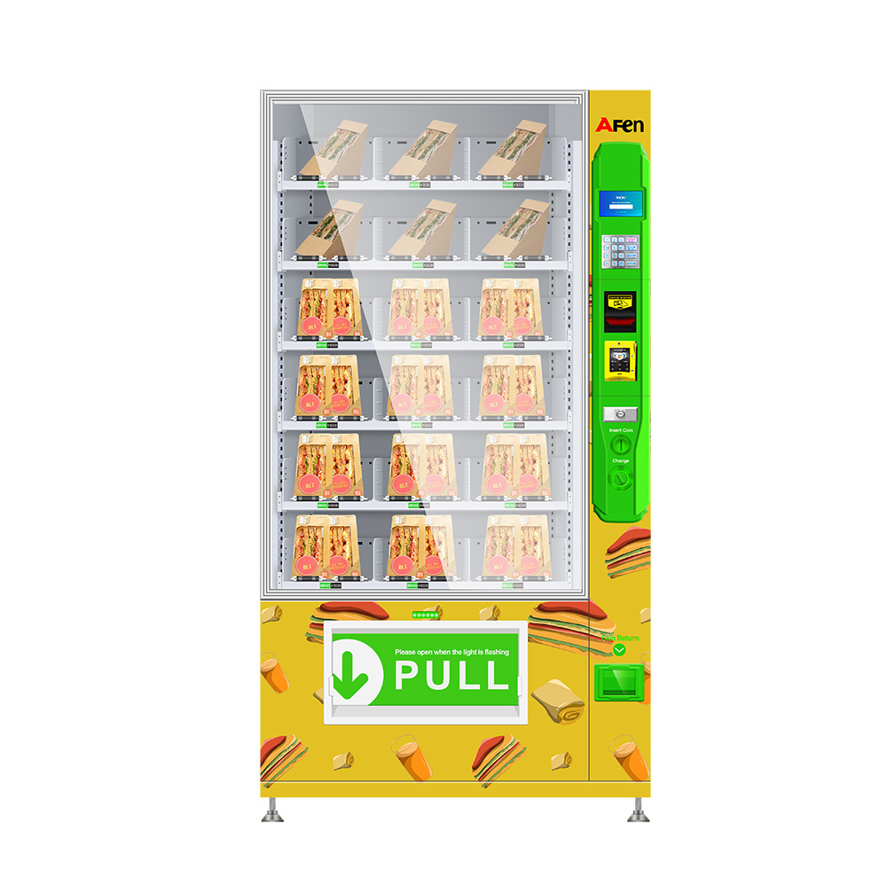 AFEN Automatic Lift System Smooth Delivery Low Temperature Cupcake Vendor Cup Cake Vending Machines