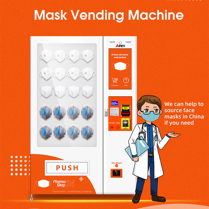 AFEN 24 Hours Cashier Antiviral Face Masks Breathalyzer Vending Machine Outdoor