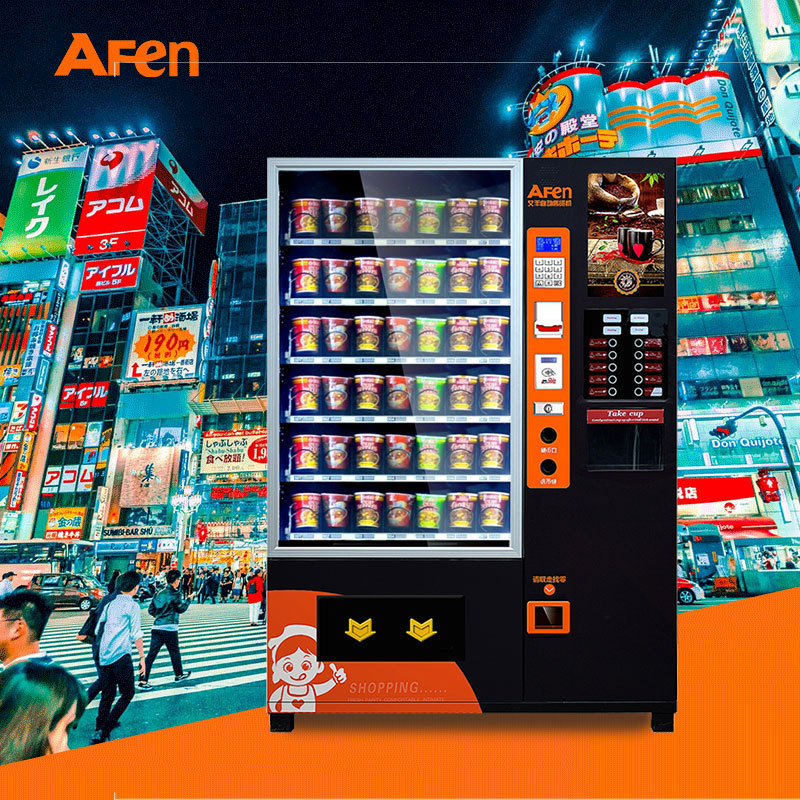 AF Hot Sales Cup Noodle Vending Machine Fully Automatic Commercial Snack And Drink Vending Machine With Instant Coffee Dispenser