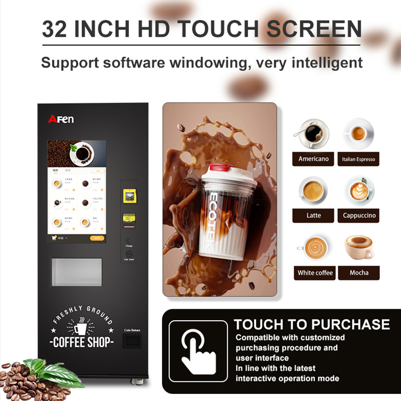 AFEN Coffee Vending Machine With Card Payment Quick Espresso Coffee Machine for Restaurant, Home, Office