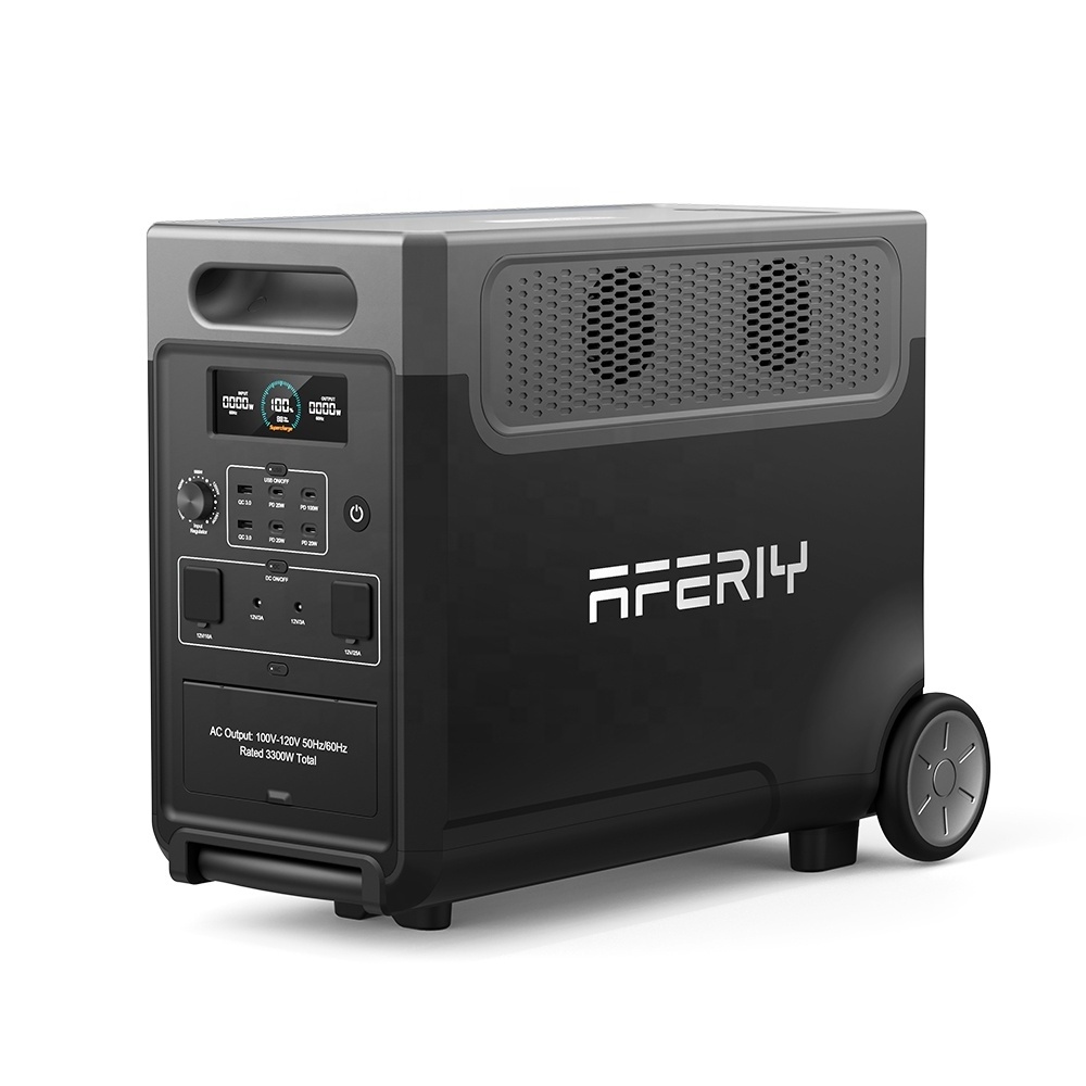 Aferiy new design  3840Wh power station  for home emergency use  lifepo4 battery 3600w portable solar generator