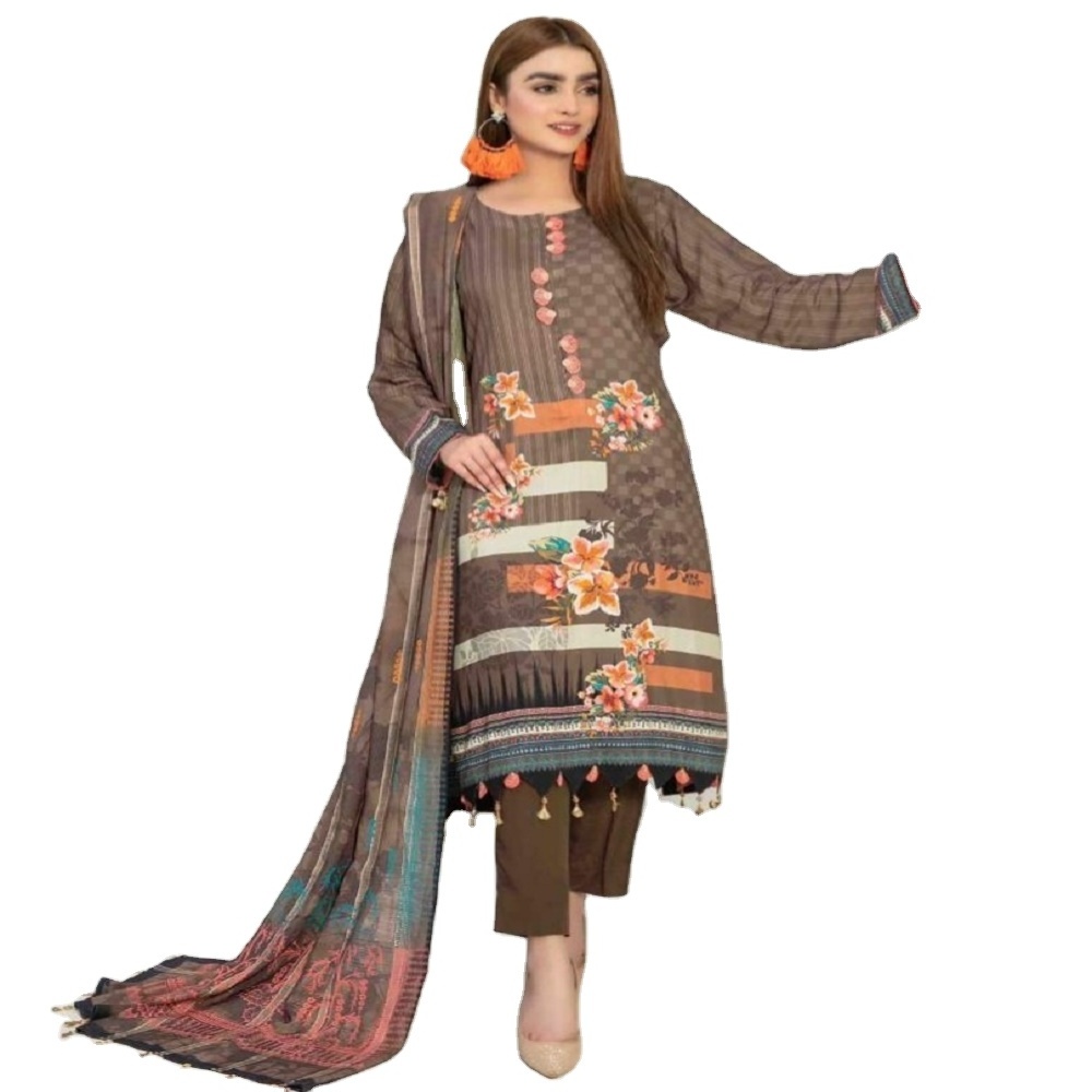 Top Branded Pakistani Viscose Lawn 3 Piece suits for girls with Digital Print by Tawakkal Original branded suits by Fashion Desi