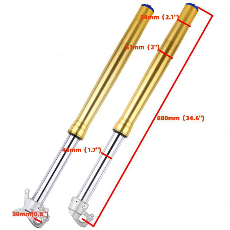 Customization Air Suspension Mountain Bike 880mm Adjustable Shock Absorber Custom Motorcycle Inverted Front Fork