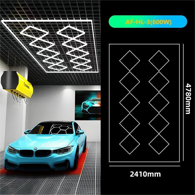 Hexagon Detailing Workshop Ceiling Led Lights For Car Shop And Garage honeycomb lights hexagonal led light