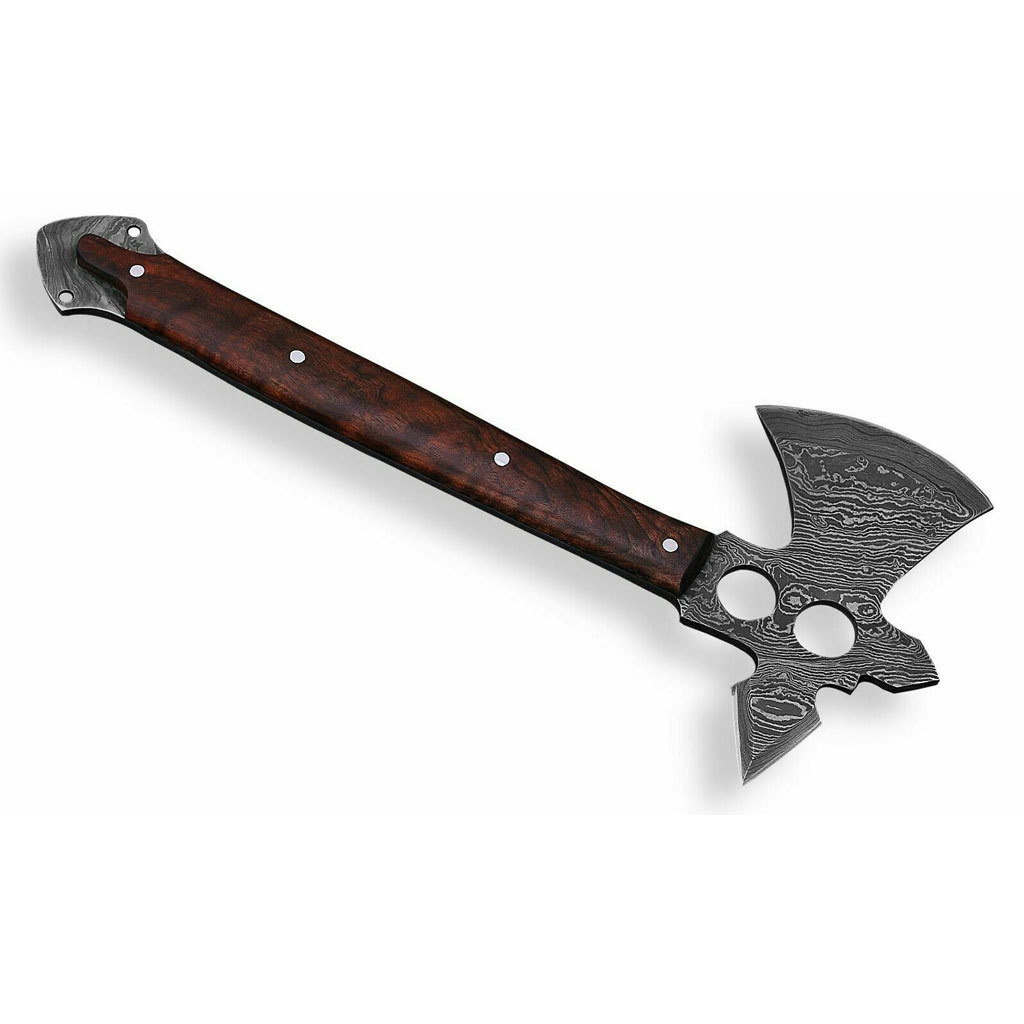 All Purpose Handmade Damascus Steel Axe For Camping Outdoors Wood Cutting And Splitting Damascus steel hand forge axe