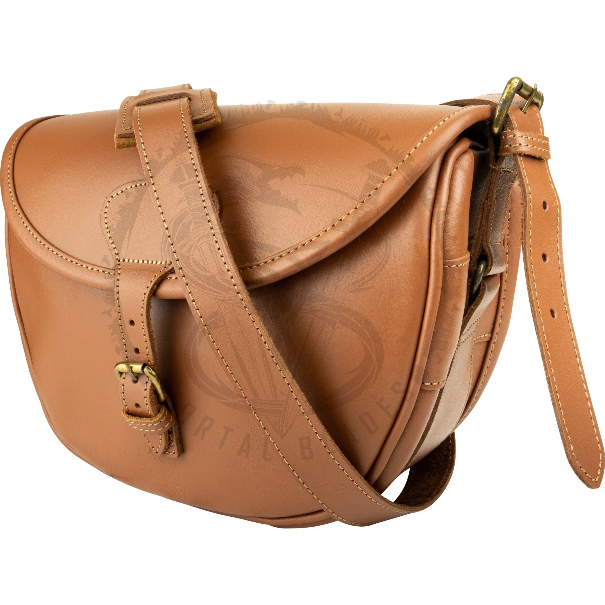 Custom Logo Hunting Canvas and Genuine Cowhide Leather Shell Holder Bag Clay Shooting Waist Belt Leather Cartridge Bag