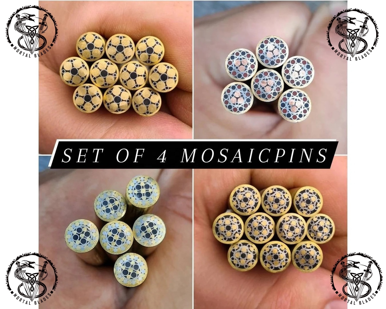 Top Quality Brass Mosaic Knife Pins Wholesale Knife Making Supplies Mosaic Pins Make Your Own Knife Size Mosaic Pins