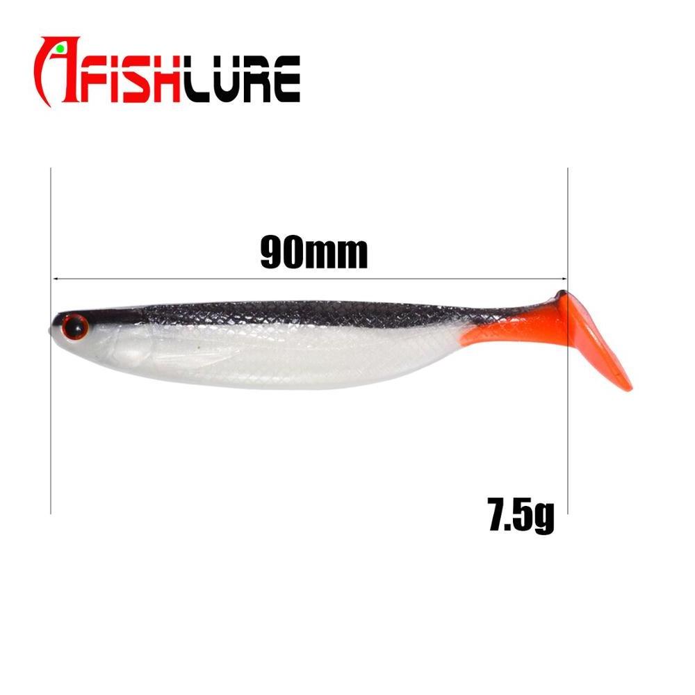 Plastic Paddle Tail Handmade Soft Fish 90mm 7.5g 3pcs/bag Manual Soft Baits Swim Plastic Shad Lure Fish Lure Hand Pour Fish Bait