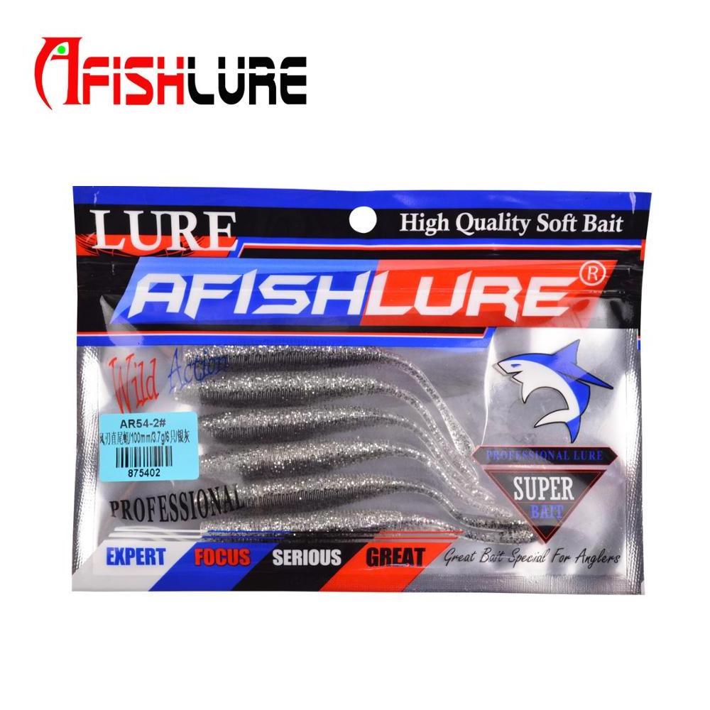 Afishlure soft bait 100mm 3.7g Straight tail Soft Fishing Lure Silicon Bass lure Swim bait