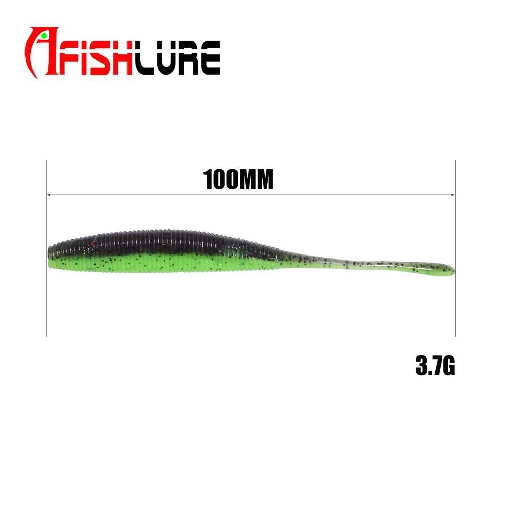 Afishlure soft bait 100mm 3.7g Straight tail Soft Fishing Lure Silicon Bass lure Swim bait