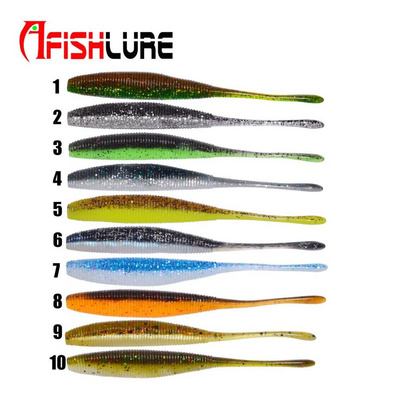 Afishlure soft bait 100mm 3.7g Straight tail Soft Fishing Lure Silicon Bass lure Swim bait