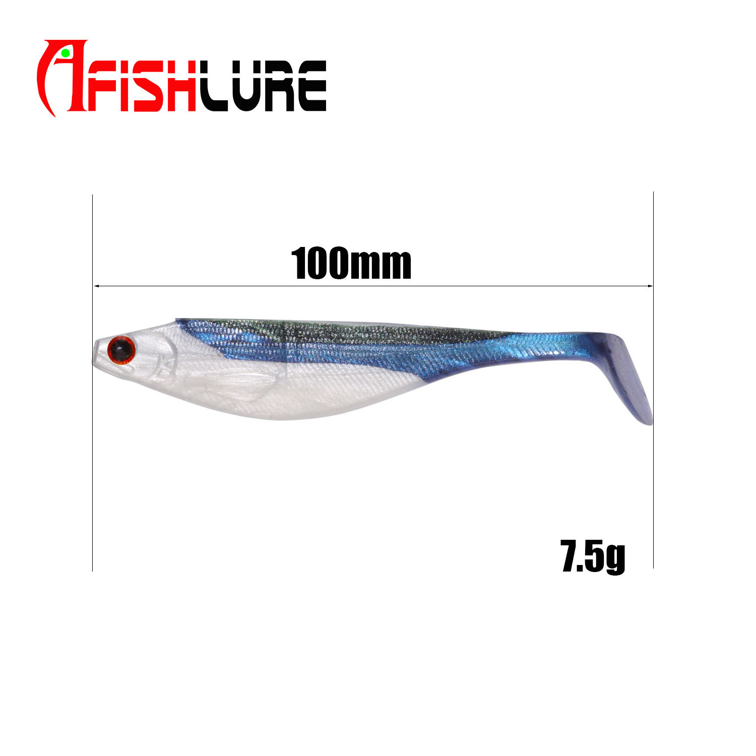 T Tail Manual Rubber Soft Bait 100mm 7.5g 3pcs 4 Colors Handmade Baits Bass Pike Swim Plastic Shad Lure