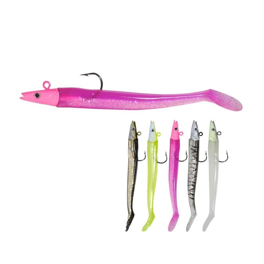 Soft Fishing Lure with Lead Head Hook 12cm 16g T Tail Eel Soft Bait Fish Lead Head with Soft Body