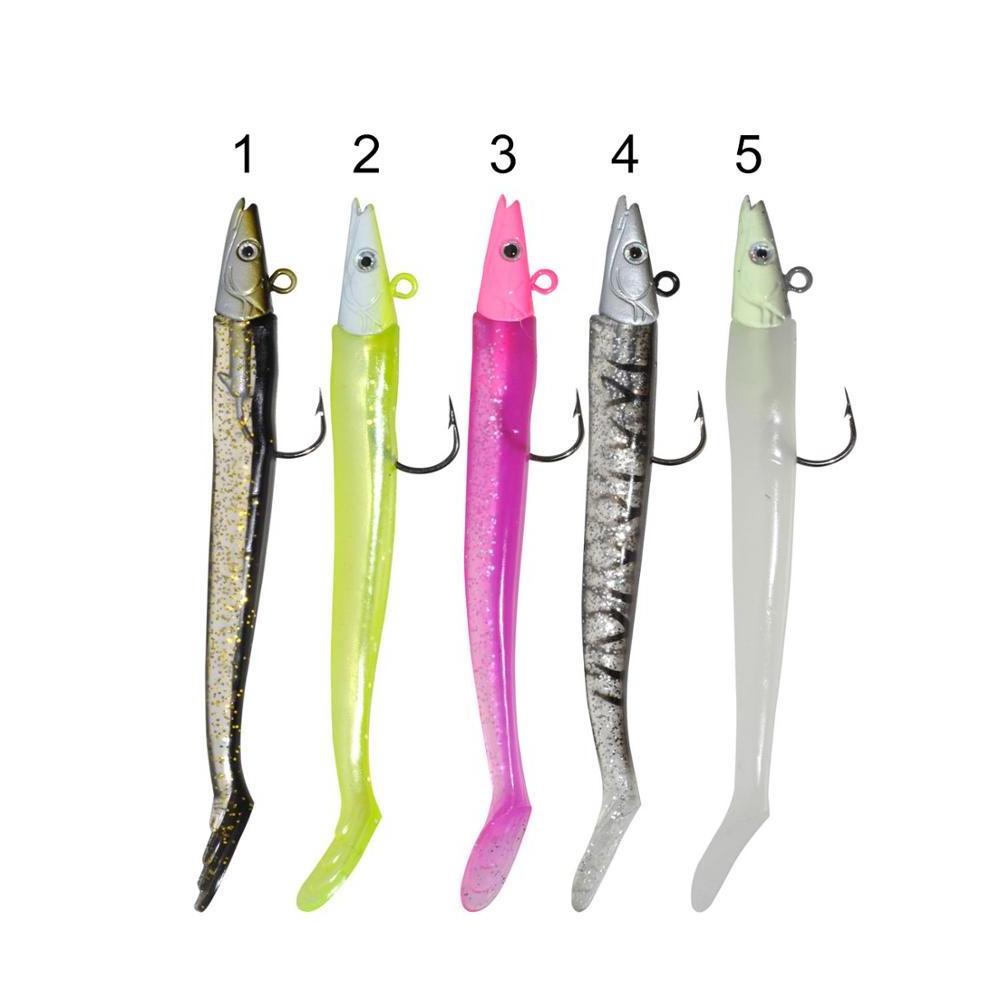 Soft Fishing Lure with Lead Head Hook 12cm 16g T Tail Eel Soft Bait Fish Lead Head with Soft Body