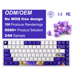 good quality russian layout AF840 AF680 purple wired mechanical gaming keyboard with pbt keycaps gateron switches