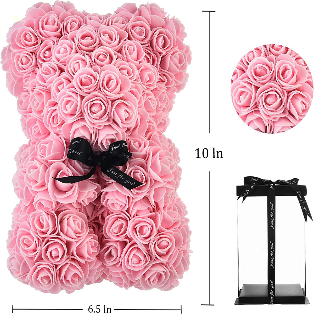 New Arrival Foam/PE Rose Bear with flowers Boquets For Valentines Day Gifts