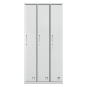 Top ranking Steel Locker Cabinet 3 Door Wardrobe Clothes Hanging Storage Armoire Wardrobe For Bedroom storage Container