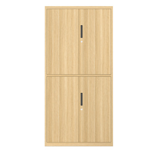 Commercial Furniture Steel Lock 2 Door Cherry wood grain modern fashion wall wardrobe designs metal locker display cupboard