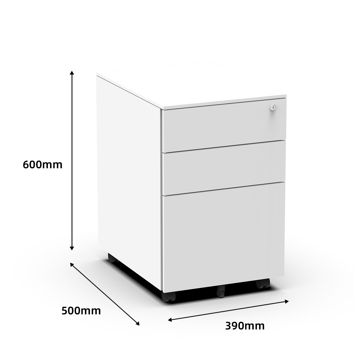 China Sourcing Factory 3 drawers office steel cabinet metal cabinet filing storage movable pedestal under table drawer organizer