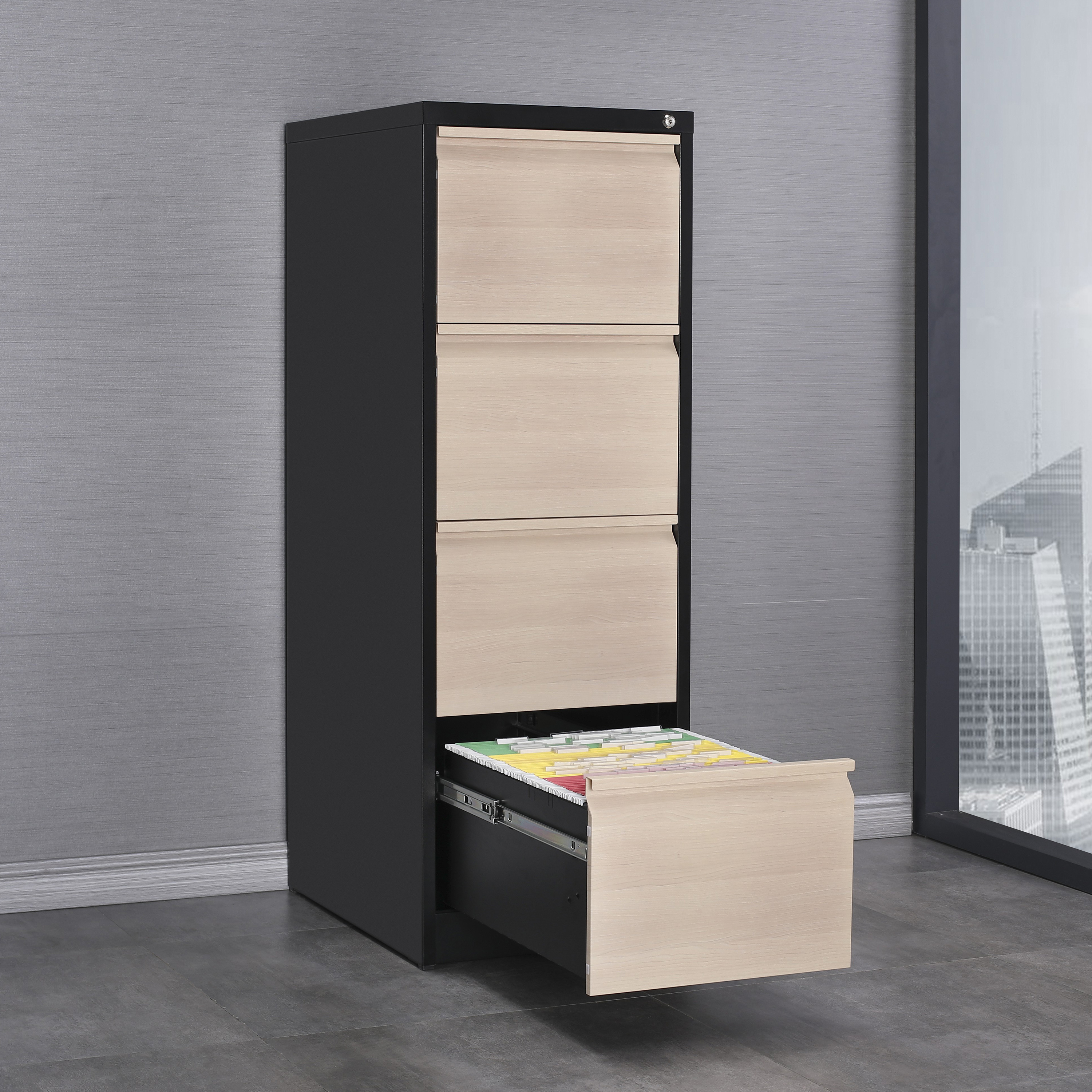 Modern Design Style Metal Office Furniture File Drawer Box Vertical Filing Cabinet 4 Drawer Storage Cabinet Organiser