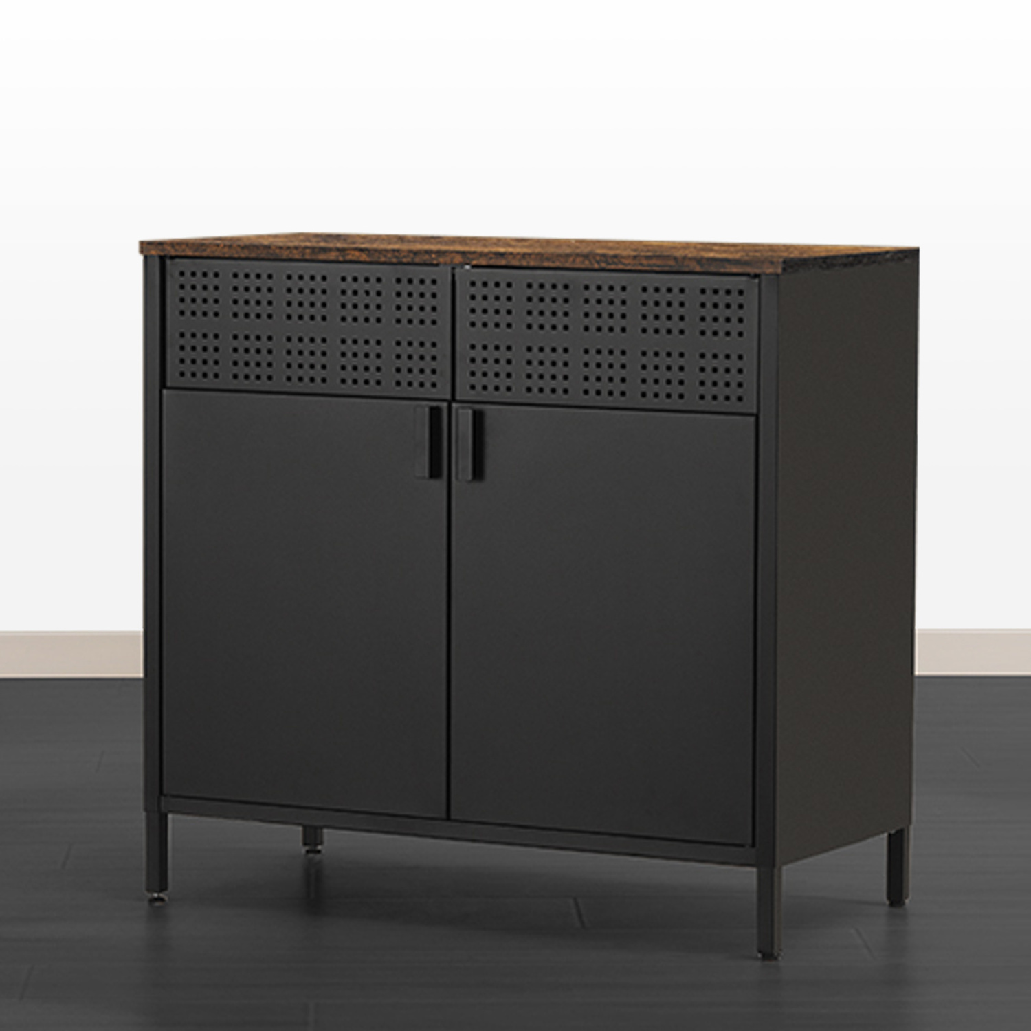 Metal Storage Cabinet with Lock,Steel Locker Cabinet with Removable Shelve Black Storage Cabinets for Home,Garage,Office,Bedroom