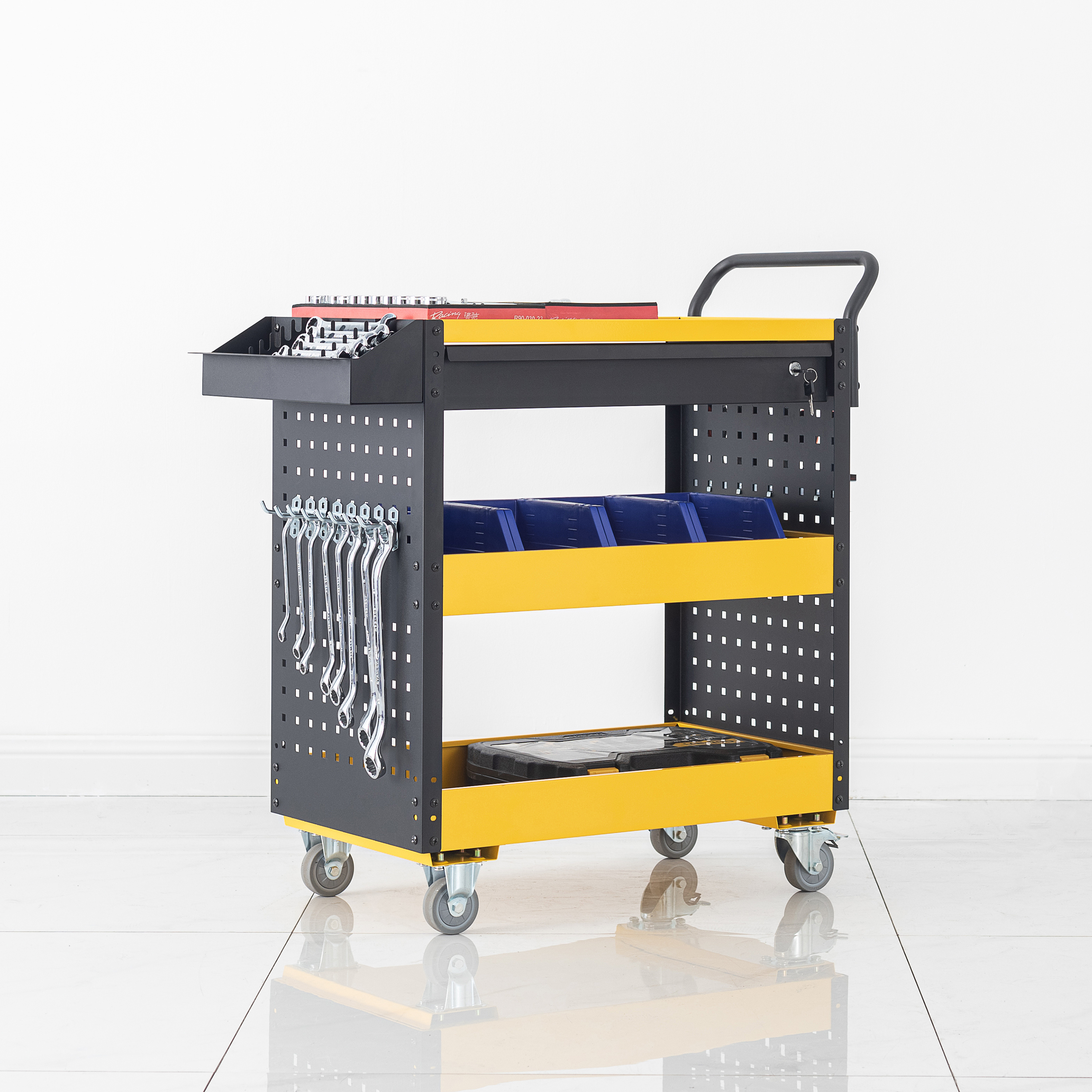 Sourcing Factory Multifunctional tool cart Utility Tool Cart Rolling Mechanic Tool Cart Storage Organizer for Warehouse Garage