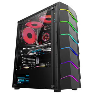 fast transmission gaming casing metal mesh front panel pc cabinet tempered glass computer case