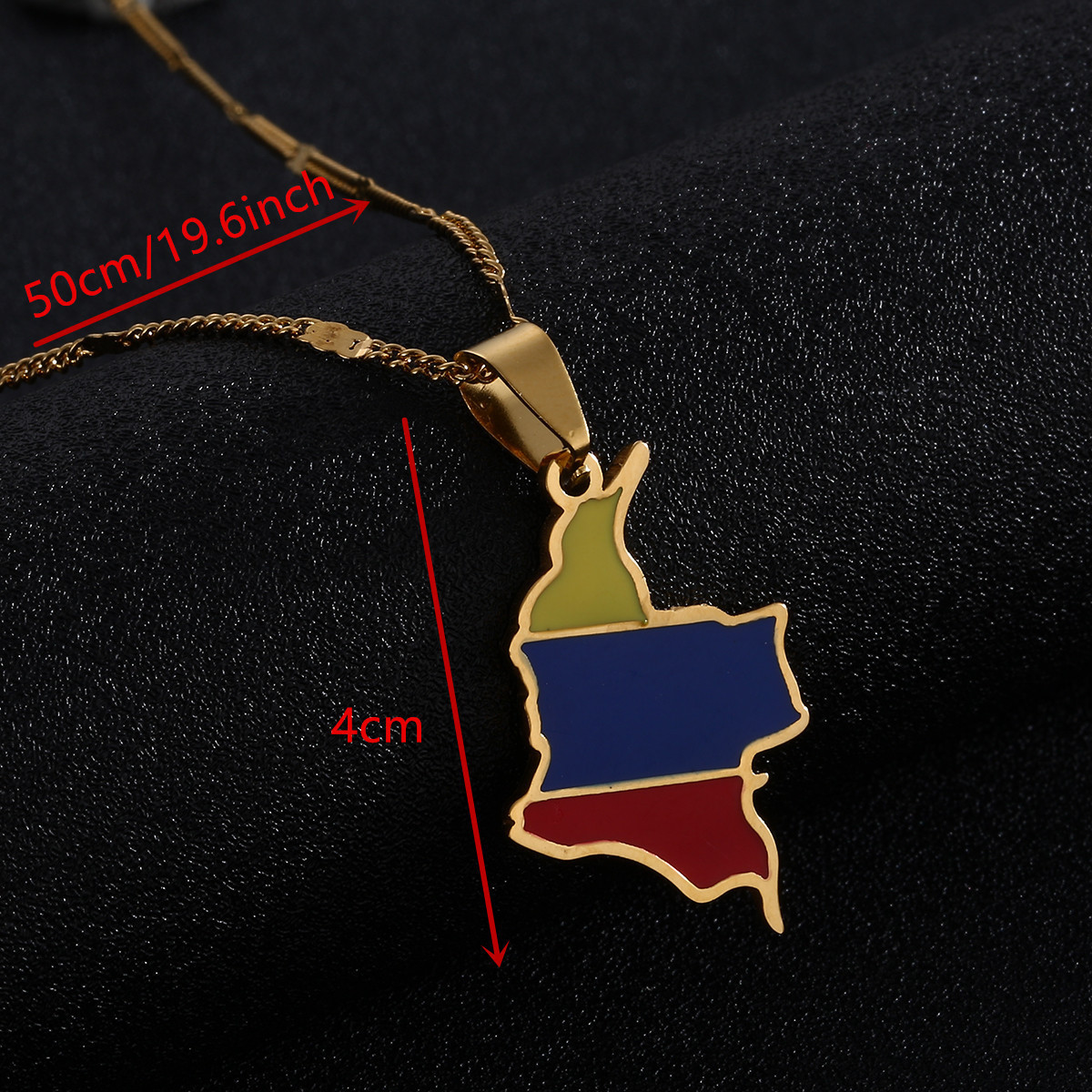 Trendy Exquisite Colombia Map Pendant Necklace Colombian Flag Map Charm Jewelry