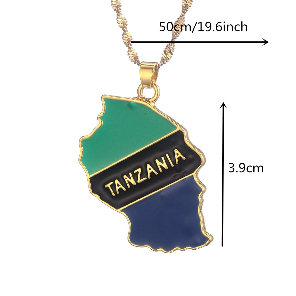 Tanzania Map Flag Charm Pendant Necklaces Tanzanian Jewelry