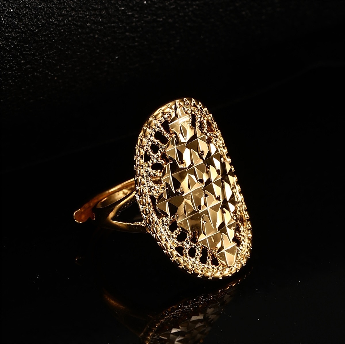 Gold Arab Free Size Ring For Women Men  Middle East Dubai Wedding Rings Ethiopian African Jewelry