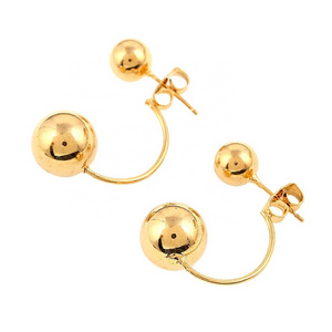 Gold Color Bead Earrings for Women Girls African Ball Earrings Ethiopian Jewelry