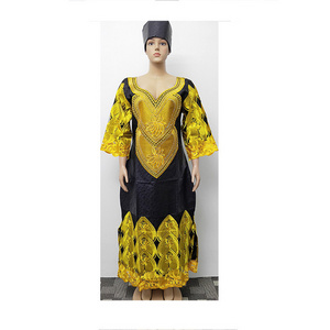 AF African bazin fabric made gold embroidery stones clothing ankara mother clothing dress