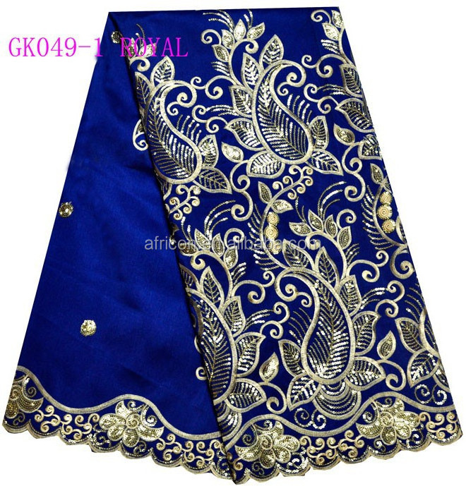 Gk049-1 royal 2015 india raw silk george lace george fabric