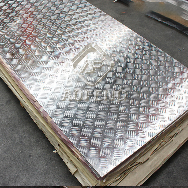 Bright Finish Aluminum/Aluminium Chequer Plate Five Bar (A1050 1060 1100 3003 3105 5052)