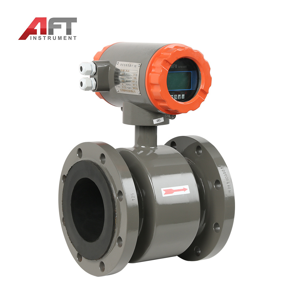 1''  flow meters conductivity fluid high celsius molten or chilled cement mud sewage sludge slurry electromagnetic flowmeters