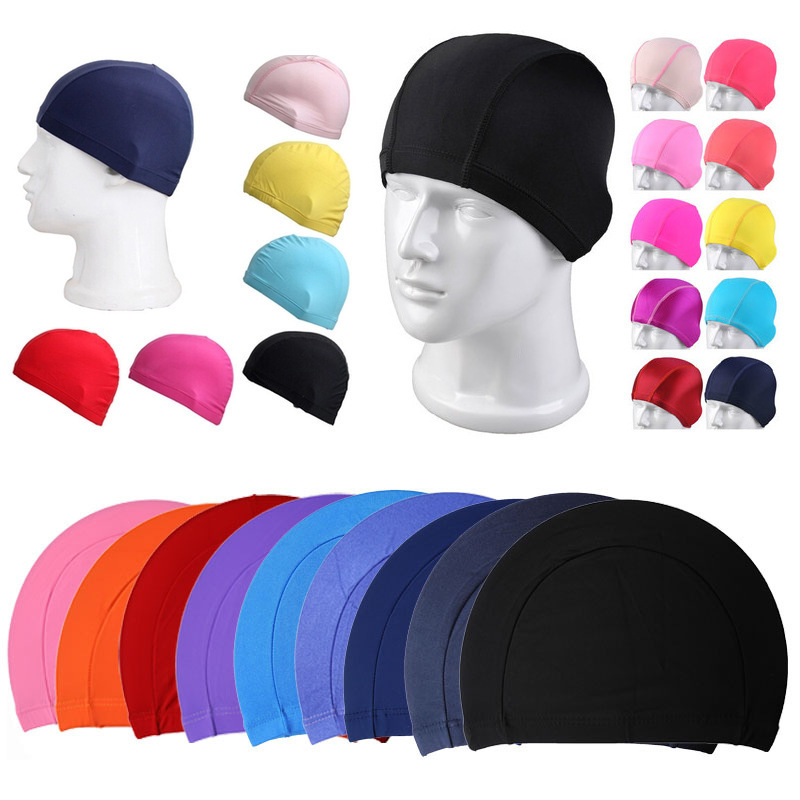 Free sample adult Swimming Cap Waterproof Protect Ears Long Hair Boys Girls Swim Hats