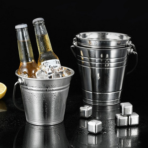 5 Quart Galvanized Metal Ice Buckets Durable Wine Champagne Barrel Camping Bar Clubs Beer Cooler