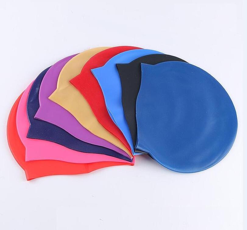 Custom logo Swimming Caps Durable Waterproof Good Elastic Silicone Swim Cap for Adult