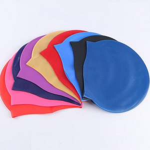 Custom logo Swimming Caps Durable Waterproof Good Elastic Silicone Swim Cap for Adult