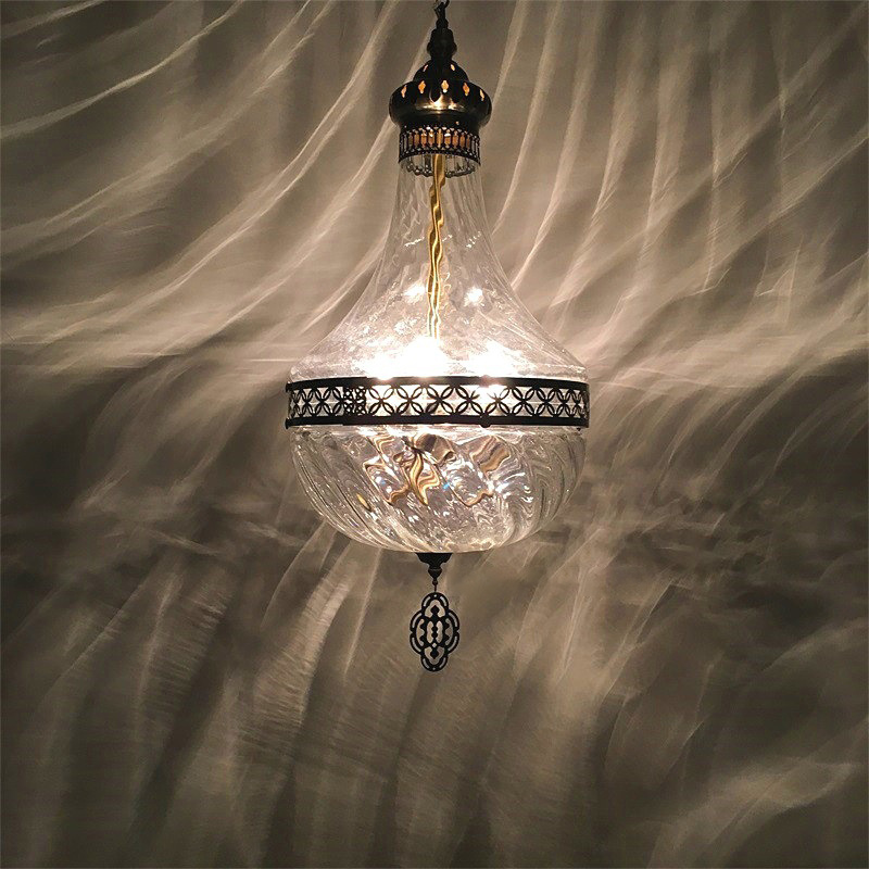 Turkish chandelier retro exotic romantic alien living Room Restaurant bedroom Cafe hotel Middle East glass chandelier